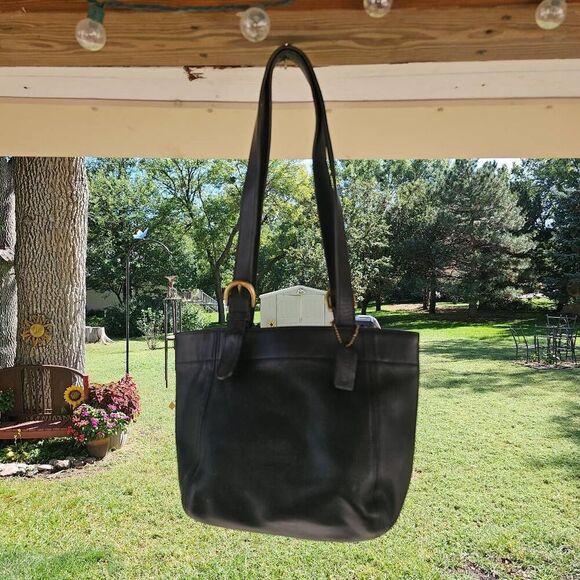 Vintage 90s Coach Classic Soho Black Leather Bag-Made in USA - Picture 2 of 16